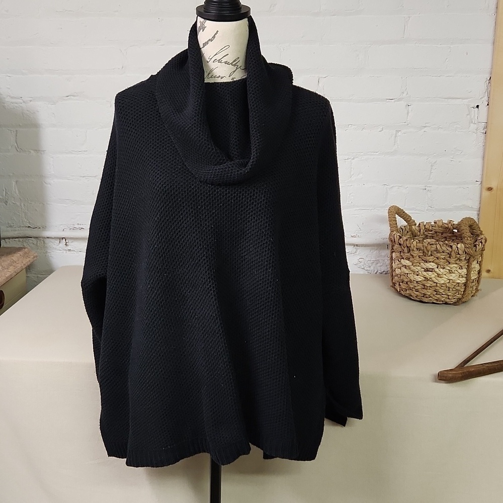 Express Oversized Turtleneck Sweater Black